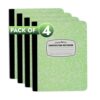 Paper Rite Assorted Marble Composition Notebook Wide Ruled (9.75x7.5 in), 100 Sheets | 200 Pages | For School, Office, Students, Teachers (4, Green)