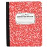 Paper Rite Assorted Marble Composition Notebook Wide Ruled (9.75x7.5 in), 100 Sheets | 200 Pages | For School, Office, Students, Teachers (1, Red)