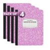 Paper Rite Assorted Marble Composition Notebook Wide Ruled (9.75x7.5 in), 100 Sheets | 200 Pages | For School, Office, Students, Teachers (4, Pink)