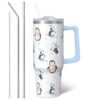 Paqoygl 30oz Penguin Tumbler with Handle, Lid & Straw - Double Wall Vacuum Insulated Penguin Design Stainless Steel Cup Water Bottle for Daily Use & Christmas Mother's Day Birthday Gifts