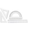 PARENCE. - 4in1 Geometry Set/Geometry Kit with Ruler, Two Brackets and a Protractor - Transparent