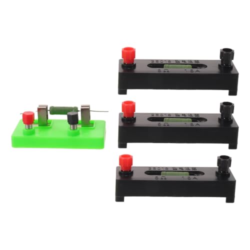 Parliky 4pcs Fixed Resistor Module for School Physics Electrical Experiment Kits with 5ω 10ω 15ω Values, Plastic Insulated Base, Screw Binding Post Connections for Stable and Precise