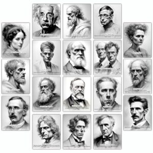 PARTH iMPEX 18Pcs Great Scientist Motivational Inspirational Posters for Classroom - Science Wall Art Aesthetic Pictures Collage for Office Lab Library Study Room Decor - Unframed 8 x 10 Prints