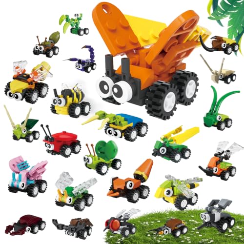 Party Favors for Kids 24 Pack Insect Building Blocks Toy Set(697PCS), Educational Bug Blocks for Goodie Bags Classroom Prizes, Birthday Christmas Easter Valentines Gifts for Boys Girls Ages 6-12+