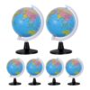 PartyKindom 6pcs Mini Educational World Globes with Stand, 3.3 Inch Desktop Spinning Globes Featuring Continent Details, Sturdy Plastic Material, for School Environments and Classroom