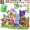 Paru Bulu Magnetic Blocks 200PCS,Magnetic Building Blocks with Baseplate,Shiny Stickers & 3D Puzzle, Kids Toys Birthday Gifts for Kids BuildingToys,Build Cubes Ages 3+ Magnetic Blocks Set