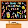 Pasimy 121 Pcs Crayon Theme Classroom Decorations Back to School Bulletin Board Border Set Colorful Crayons Name Tags Cutouts for First Day of School Teacher Supplies Classroom Chalkboard Wall Decor