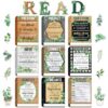 Pasimy Reading Posters Reading Strategies Posters Bulletin Board Decoration Educational Read Poster for Elementary Middle School Library Classroom Decorations (Eucalyptus)