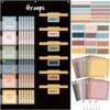 Pasimy Small Group Management Pocket Chart with 96 Cards Boho Classroom Jobs Chart Small Group Organizer and Task for Preschool Elementary Middle School Teacher Homeschool Learning Supplies