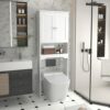 Pasirou Over the Toilet Storage Cabinet, Bathroom Shelf Over Toilet, White