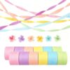 Pastel Crepe Paper Streamers, 12 Rolls 984 Ft, Party Decorations, 6 Colors