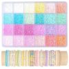 Pastel Glass Seed Beads 5760Pcs 3mm Alphabet Letter Beads with Elastic String