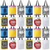 Paterr Teacher Gifts Bulk Canvas Tote Bag Bulk Reusable Handles for Women Thank You Teacher Appreciation Gift Pencil Notebook(24 Pcs,Classic)