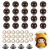 PATIKIL 20mm Safety Eyes, 20Pcs Realistic Doll Crocheting Safety Eyes with Washers for Decor Crochet Accessories Dolls Craft Halloween, Brown