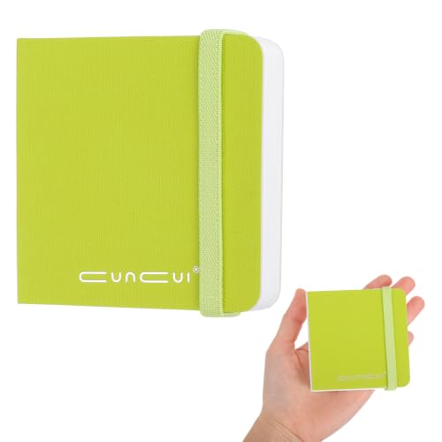 PATIKIL 3.2"x3.2" Mini Watercolor Book, 30 Pages Mini Sketchbook Portable Water Color Journal Tiny Sketch Pad for Painting Acrylic Marker Travel Art Supplies, Linen Surface Light Green