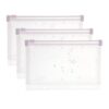 PATIKIL 3Pcs A6 Plastic Binder Zipper, Binder Pockets 7 x 5 Clear Envelope Folders Planner Waterproof Pouch Filing with Sequin Decor for Document Notebook Organizer, Light Purple