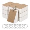 PATIKIL Blank Index Cards with Ring, 1000Pcs Blank Flash Card 2.8x1.6" Study Note Cardstock for Memory Learning Studying Office Supplies, Brown White