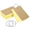 PATIKIL Blank Index Cards with Ring, 150Pcs Colored Blank Flash Card 3.5" x 2" Note Card Study Card for Memory Learning Studying Office Supplies, Yellow