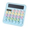 PATIKIL Cute Calculator, Desk Calculator Basic Big Button 12 Digit Large Display Mechanical AAA Battery Solar Power for Office Supplies Girl Female Woman Gift, Light Blue