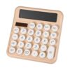 PATIKIL Cute Calculator, Desk Calculator Basic Big Button 12 Digit Large Display Mechanical AAA Battery Solar Power for Office Supplies Girl Female Woman Gift, Beige