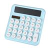 PATIKIL Cute Calculator, Desk Calculator Basic Big Button 12 Digit Large Display Mechanical AAA Battery Solar Power for Office Supplies Girl Female Woman Gift, Blue