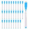 PATIKIL Dry Erase Marker Pens, 30 Pack Light Blue Ink Fine Point Low Odor Whiteboard with Eraser Cap for Office Home Classroom, White Pen Rod