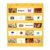 PATIKIL Magnetic Pocket Chart, Small Pocket Chart Mini Double Sided Classroom Pocket Chart Organizer Wall Hanging for Classroom Supplies, Yellow