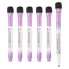 PATIKIL Magnetic Whiteboard Pen, Fine Tip Dry Erase Purple White Board Markers with Eraser Whiteboard Calendar Supplies for Classroom Office, 6 Pcs, 1-2mm Tip