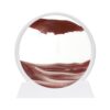 PATIKIL Moving Sand Art Liquid Motion, 12" Round Glass 3D Moving Sand Art Pictures Display Frame for Relaxing Office Home Desktop Decor, Brown(White Frame)