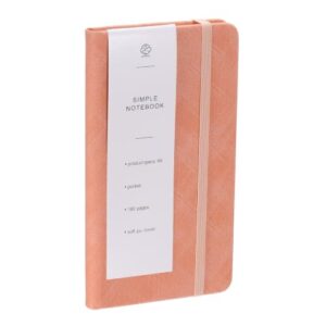 PATIKIL Soft Cover Notebook, 4 x 7 A6 Lined Classic Journal Notebook 80 Sheets Ruled Faux Leather Journal 80GSM Softcover Journaling for Writing Daily To-Do List Meeting, Peach Orange