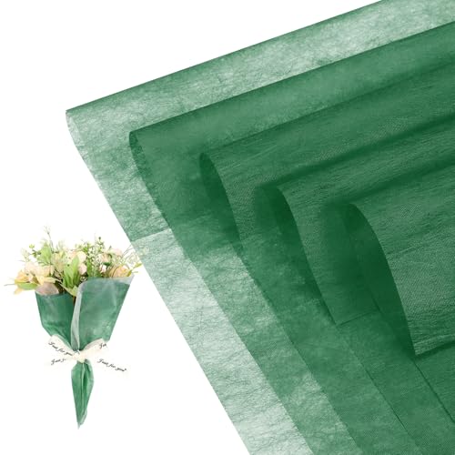 PATIKIL Tissue Paper for Flowers Bouquets (11"x11", Christmas Green)(35 Sheet) Withdrawable Korean Cotton Wrapping Flower Paper Non-Woven Floral Bouquet Wraps, Suit for - Floral
