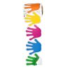 PATKAW Bulletin Board Border Sticker Roll Trim Colorful Handprint 32 Feet Self-Adhesive Coated Paper Inspiring Creativity with Easy Application for Classroom Blackboards and Desks