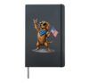 Patriotic 4th of July US Flag Dachshund Hardcover Journal, Black