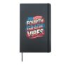 Patriotic FOURTH GRADE VIBES Teacher I Teach Tiny Humans USA Hardcover Journal, Black