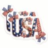 Patriotic USA Magnets - Americana Decor Accessories - Vintage Quilt Art Kitchen Refrigerator Magnet Set - 2 Pack - 5" Design - Sticks to Fridges, Lockers, Toolboxes & More - Made in USA - AQM29922