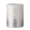Pauleen 48247 Glowing Glitter Big Candle Wax Candle with Battery and Timer Function 6H Timer White/Silver, Set of 1