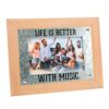 Pavilion Gift Company 67724 Life is Better Music People 4x6 MDF Easel Back Wall Hanging Picture Frame, Brown