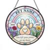 Paw Rainbow Bridge Stained Glass Window Hanging Light Sun Catcher