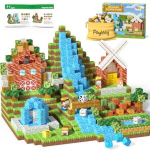 Payleeg Magnetic Blocks Building Toys for Kids Ages 4-8 5-7 8-12 Year Old, Magnetic Cubes Tiles Montessori Sensory Travel Toddler Boys Girls Toys Games Christmas Birthday Gifts