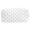 PAZIMIIK Small Quilted Makeup Bag,Zipper Cosmetic Pouch,Polka Dot White
