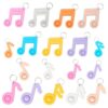 Pbolmpop 24 PCS silicone Music keychain Holiday bag charm pendant