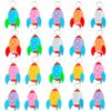 Pbolmpop 24 pcs silicone rockets keychain holiday bag charm pendant