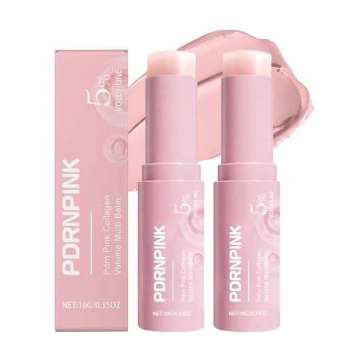 PDRNPINK Collagen Volume Multi Balm Stick – Volufiline & NAD+ Plumping Stick for Under-Eye Hollows, Forehead Lines, Neck Wrinkles, Smile Lines & Lips – Firming Hydration Boost, K-Beauty Melting Balm