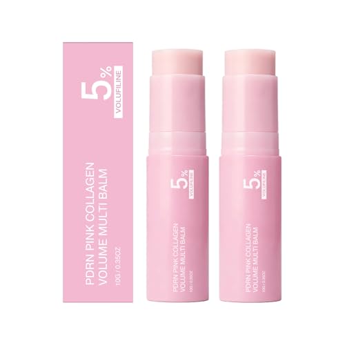 PDRN Pink Collagen Volume Multi Balm Stick,Volufiline Stick Hydrating Wrinkle Balm for Face & Body, Collagen Plumping Stick for Under Eyes, Neck, Forehead, Smile Lines & Lips, Radiance Care 2pc