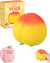 Peach Squishy Jumbo Squeezy Stress Ball, Giant Slow Rising Peach Squishy Toy for Adults, Jumbo Squeezy Squishy Peach Fidget Toy, Soft Peach Stress Reliever for Anxiety, Sensory Squeeze Toy