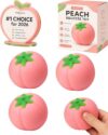 Peach Squishy Squeeze Toy Realistic Pink Fruit Shaped Squeezy Fidget Ball