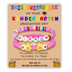 PEALICIOUS Kindergarten Graduation Gifts, 2Pcs Kinder Grad Bracelet for Her