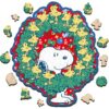 Peanuts Christmas Snoopy Puzzles for Adults – Wooden Puzzle, 200 Pieces Unique Shaped Woodstock Jigsaw Puzzles, 5MM Thick, Officially Licensed Merchandise – Merry Moments Together, 11.1" x 13.1"