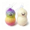 Peanut Squeeze Stress Toy, Soft Slow Rising Fidget Sensory Toy, Cute Cartoon Expression Decompression Toy with Hanging Buckle for Daily Use, Portable Stress Relief Item