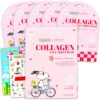 Peanuts x Celavi White Peach Face Mask 5 Pack - Bundle with 5 Snoopy Sheet Masks Made in Korea with Collagen for Hydrating and Cleansing Plus Stickers, More | Celavi Skin Care